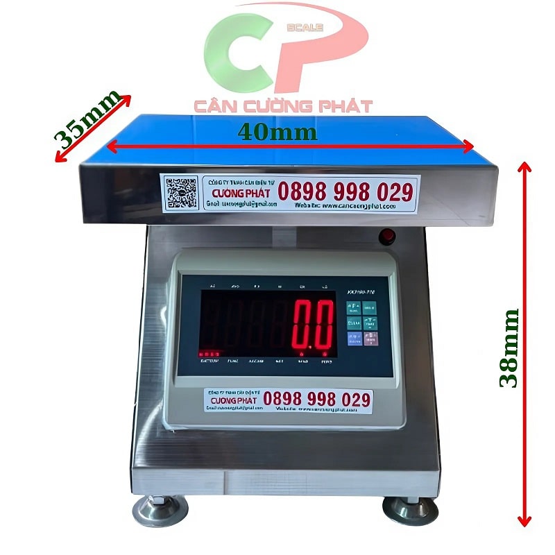 Kích thước cân ghế hộp inox T7E 100kg/200kg/300kg