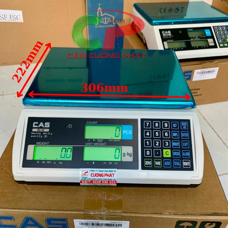 Hình ảnh kích thước đĩa cân đếm điện tử CAS EC-II 3kg