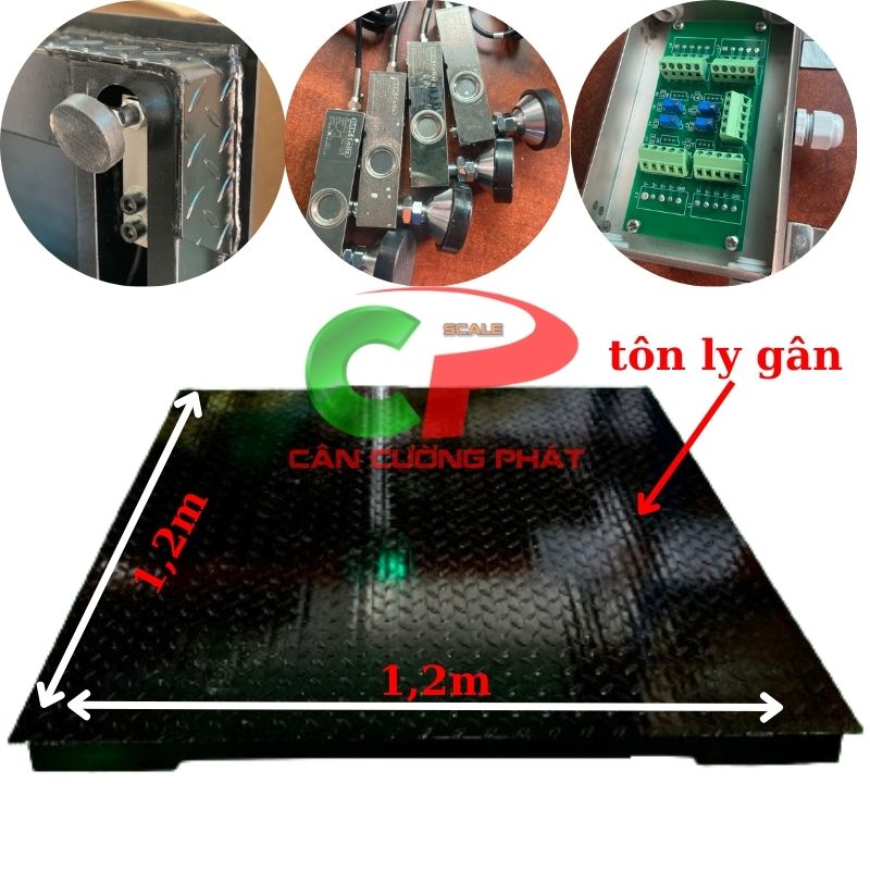 Hình ảnh kích thước và thiết bị cân sàn điện tử 1 Tấn TPS